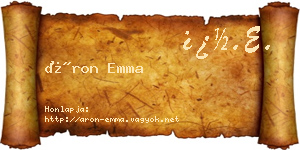 Áron Emma névjegykártya